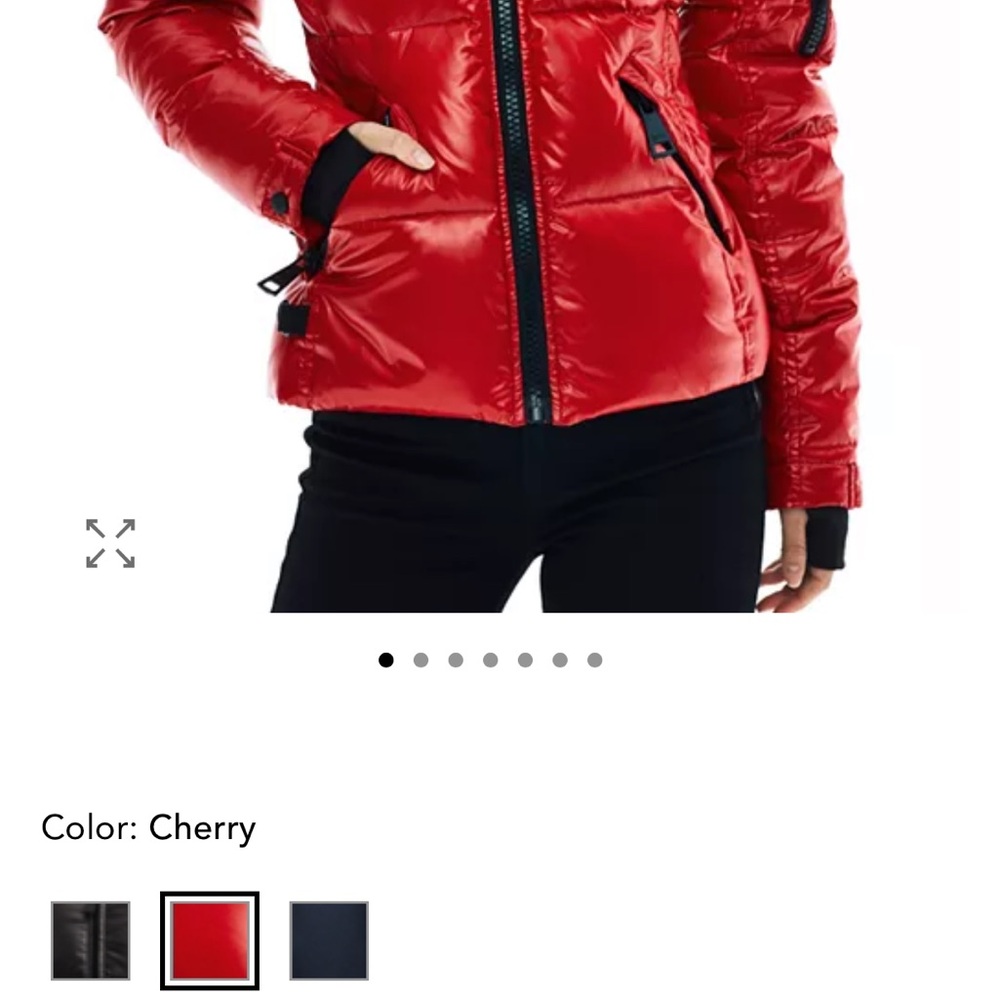 SAM. Cherry Red Women's Puffer Jacket